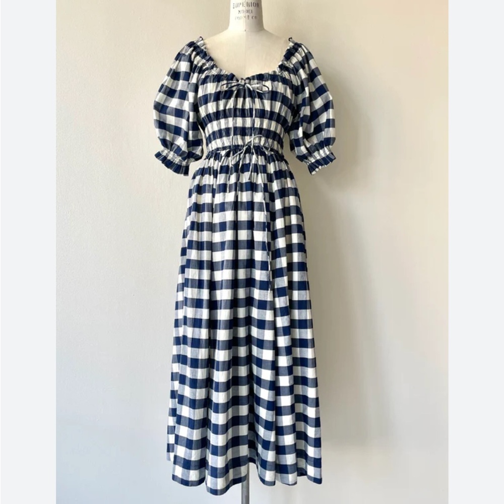 ISO DOEN VICTORIE NAVY GINGHAM DRESS S,M,or L!
